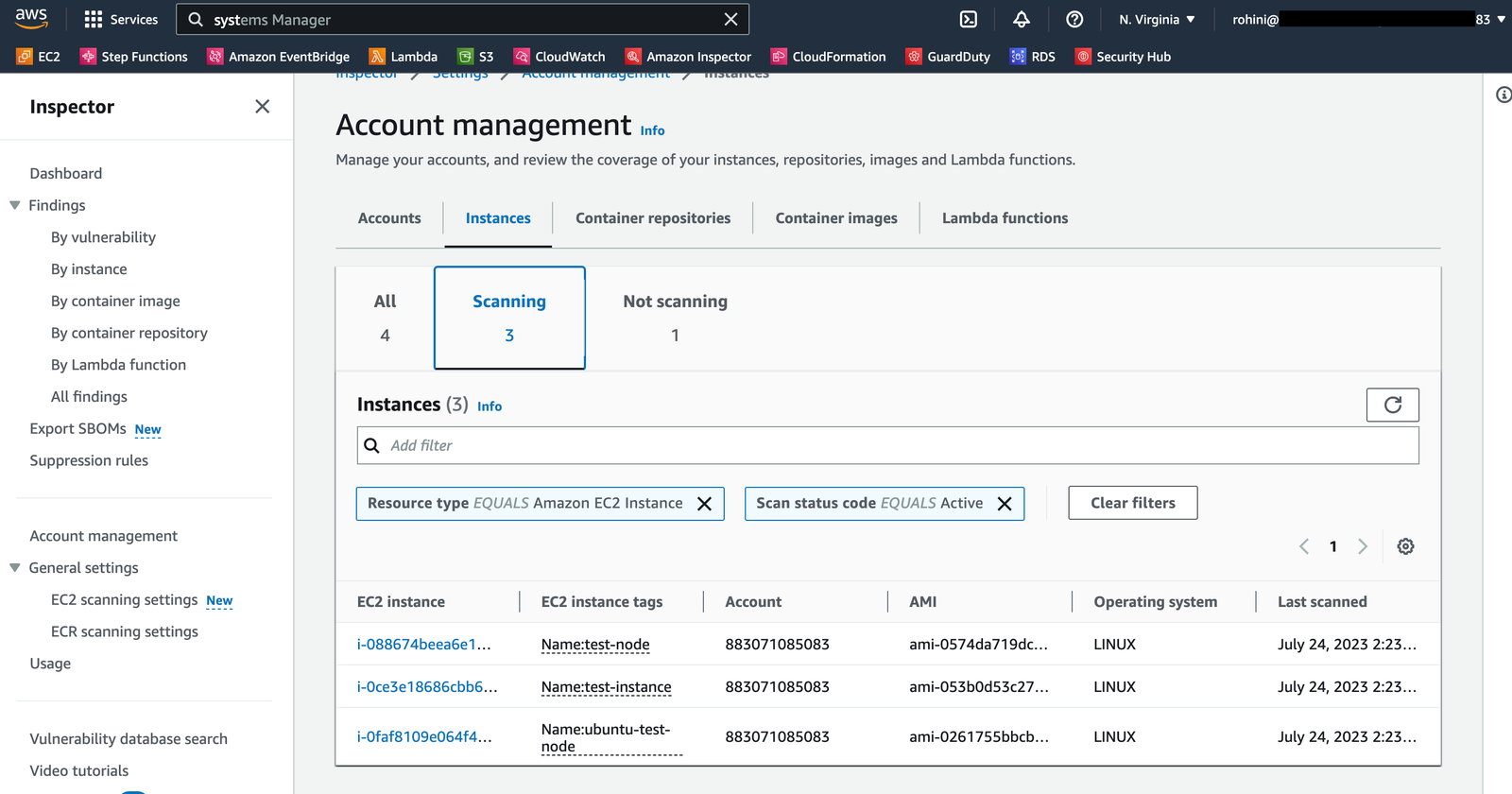 Scanning EC2 list